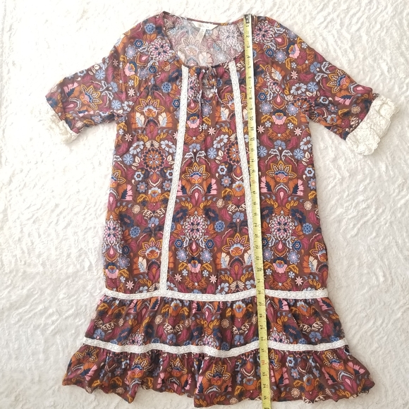 Matilda Jane Intermission Brown Floral Shift Dress Size Large - Picture 13 of 15